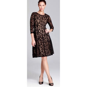 Women's Adrianna Papell Dress Size 4 Black Lace